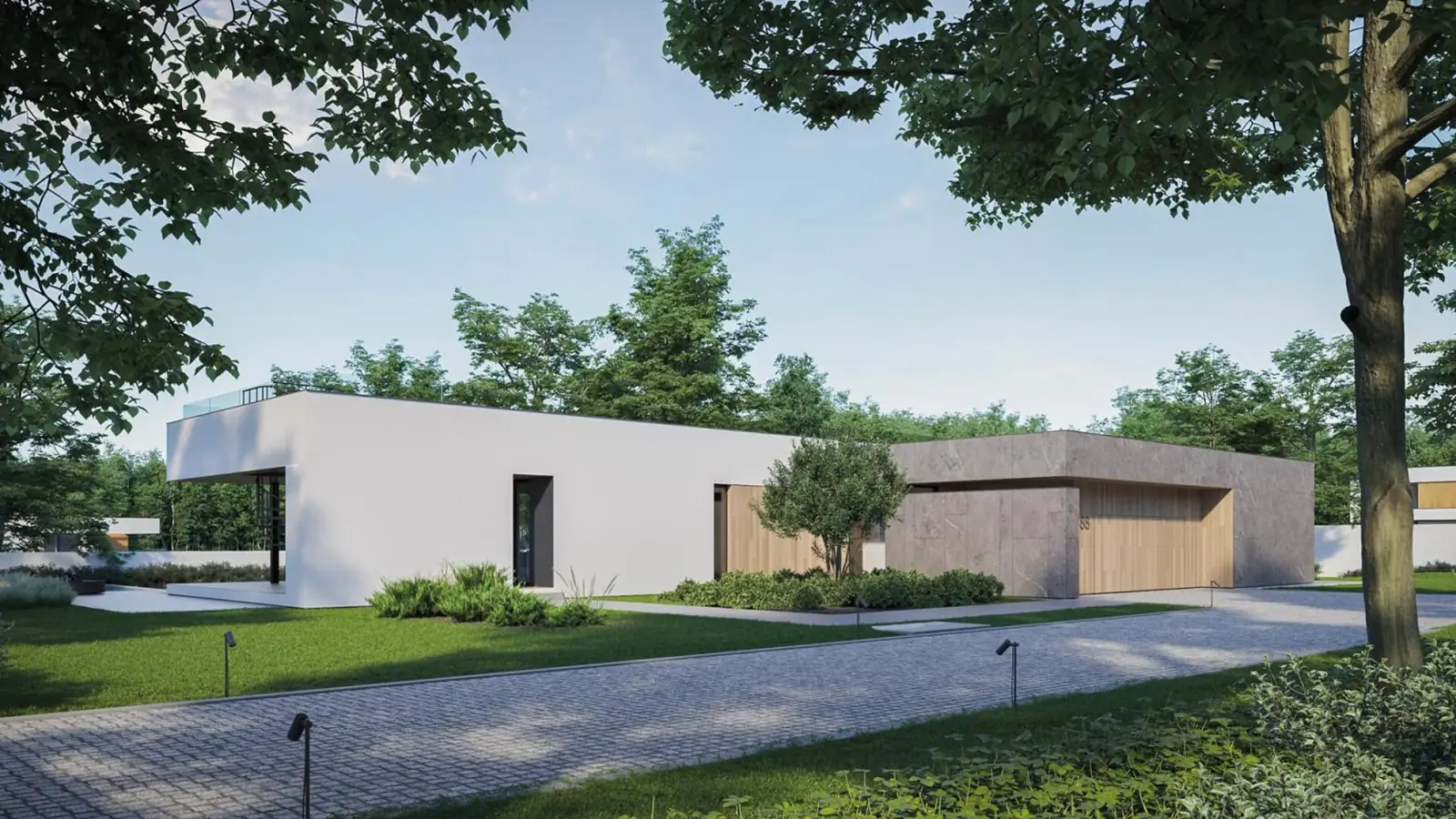 Single-storey modern house designed in SYSTEM 3E technology